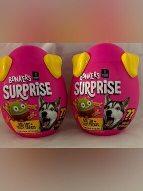 2 - BONKERS SURPRISE DOG TOY + TASTY TREATS 3.5 FL. OZ. NEW SEALED